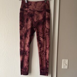 Victoria's Secret Maroon Tie-Dye Leggings